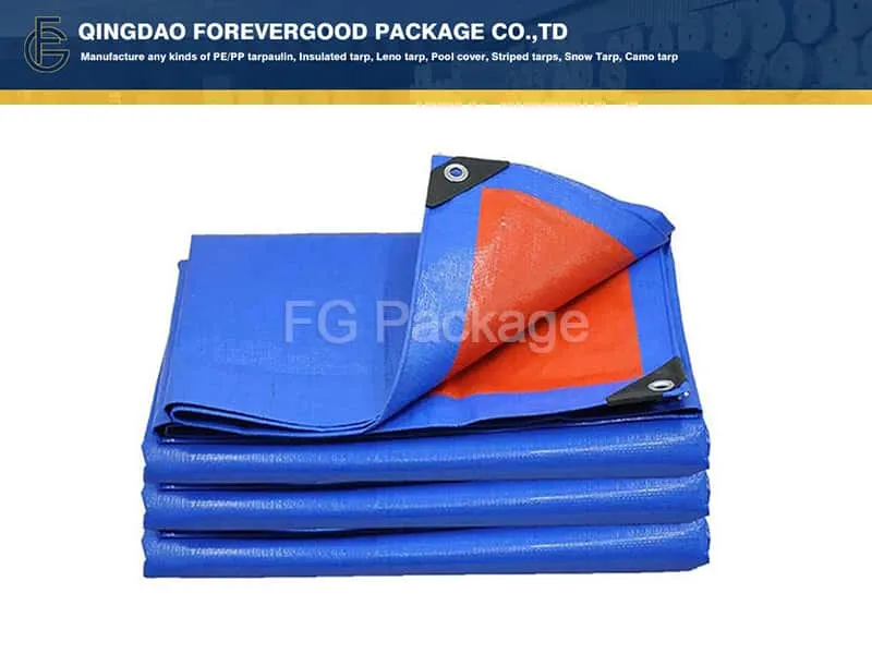 Blue Orange Waterproof PE Tarpaulin