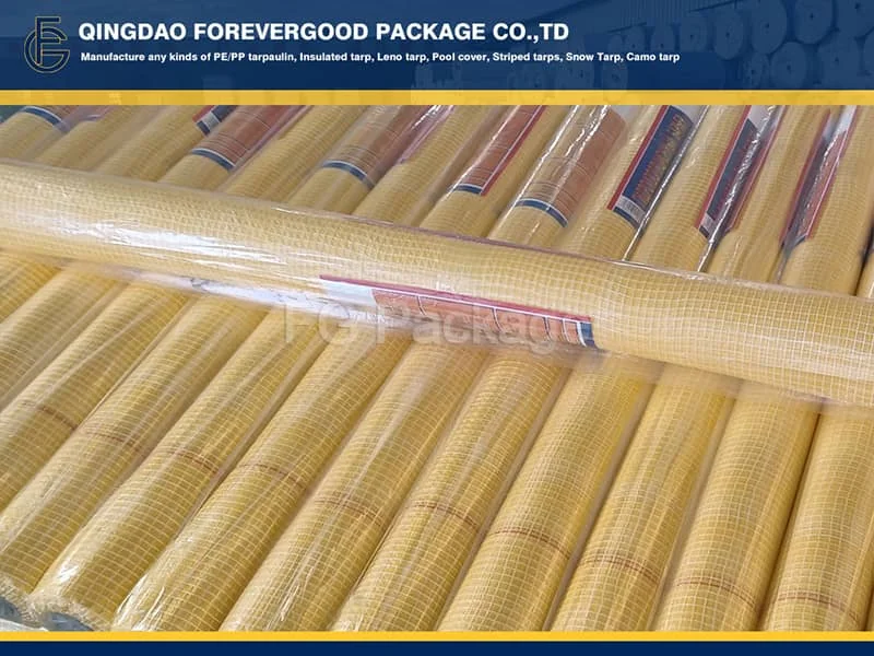 55GSM Yellow Mesh LENO PE Tarpaulin Roll Fabrics PE Tarpaulin